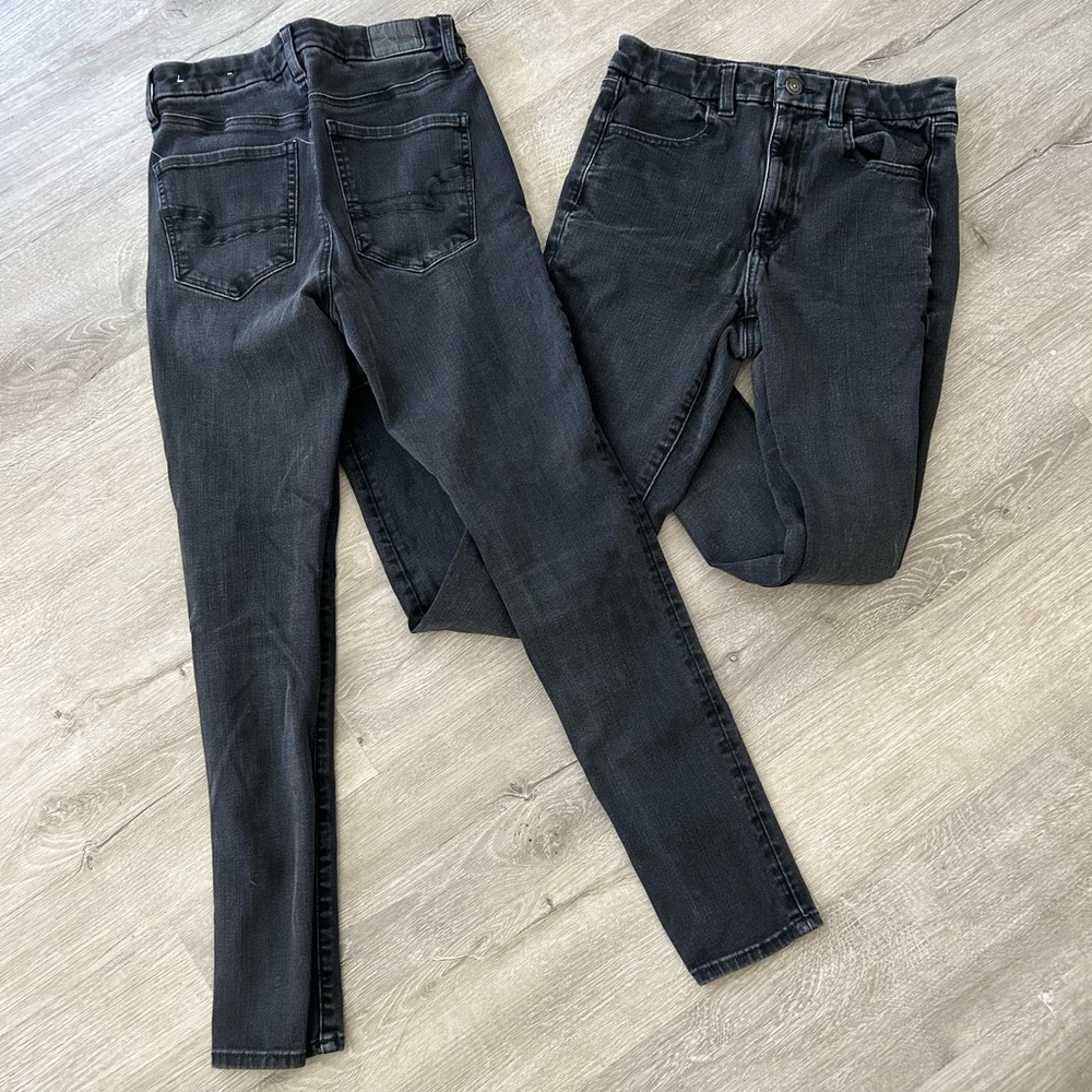 American Eagle black curvy super high rise jeggings size 6 nexxt level stretch